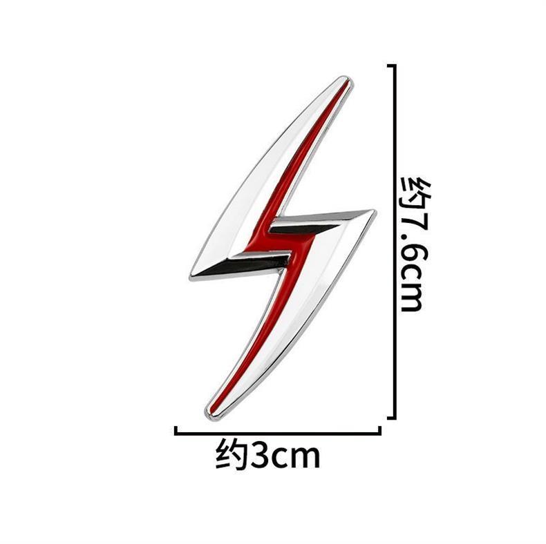 Customized car modification metal lightning emblem, rear emblem, body sticker, 3D standing emblem, lightning side emblem, decorative sticker