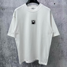 夏季港风男中间刺绣标纯棉罗依薇短袖男女圆领T恤帅气百搭T-shirt