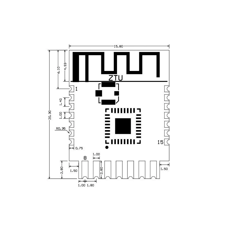 ZTU Tuya Интеллектуальное развитие Zigbee модуль Bluetooth модуль Tuya сетевой индустриальный беспроводной контроллер
