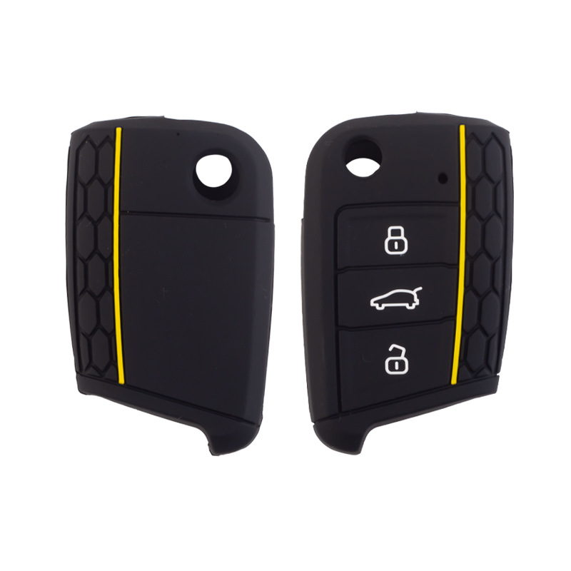 Aplicable a Volkswagen Golf 7 panal Borde de silicona llave caso lingdu flexible pegamento epoxi línea roja coche control remoto caso