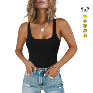 C 44768 Square Neck Rib Vest ���I�ݼy�̱���