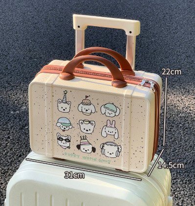 Original de 14 pulgadas maleta de mano maquillaje regalo de mano caja de boda pequeña mini caja puede imprimir logotipo