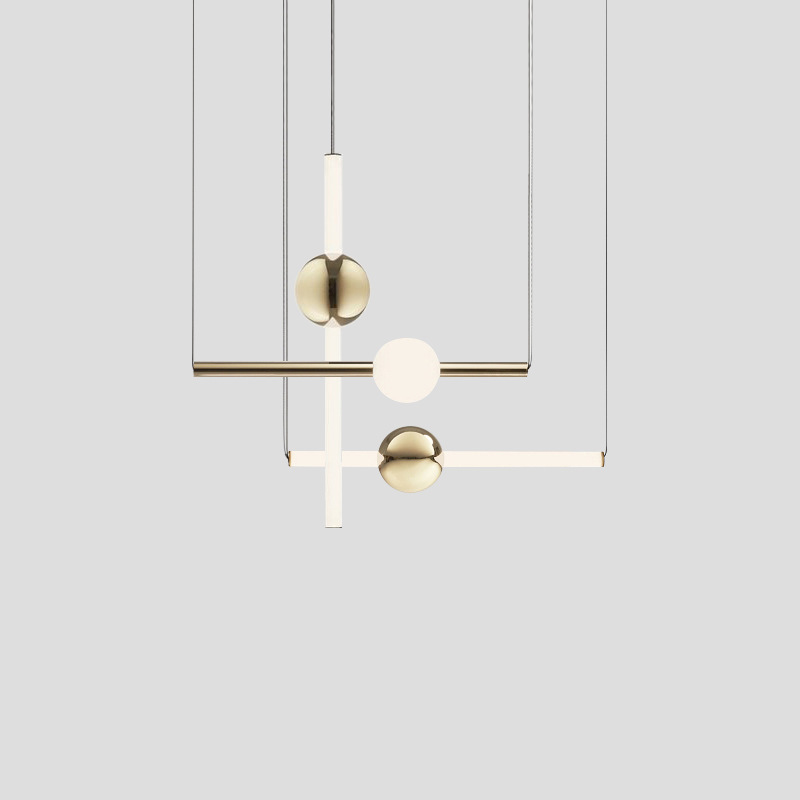 Casa de lámpara de cama combinada luminosa simple dormitorio comedor esfera de luz diseñador de casa modelo moderna