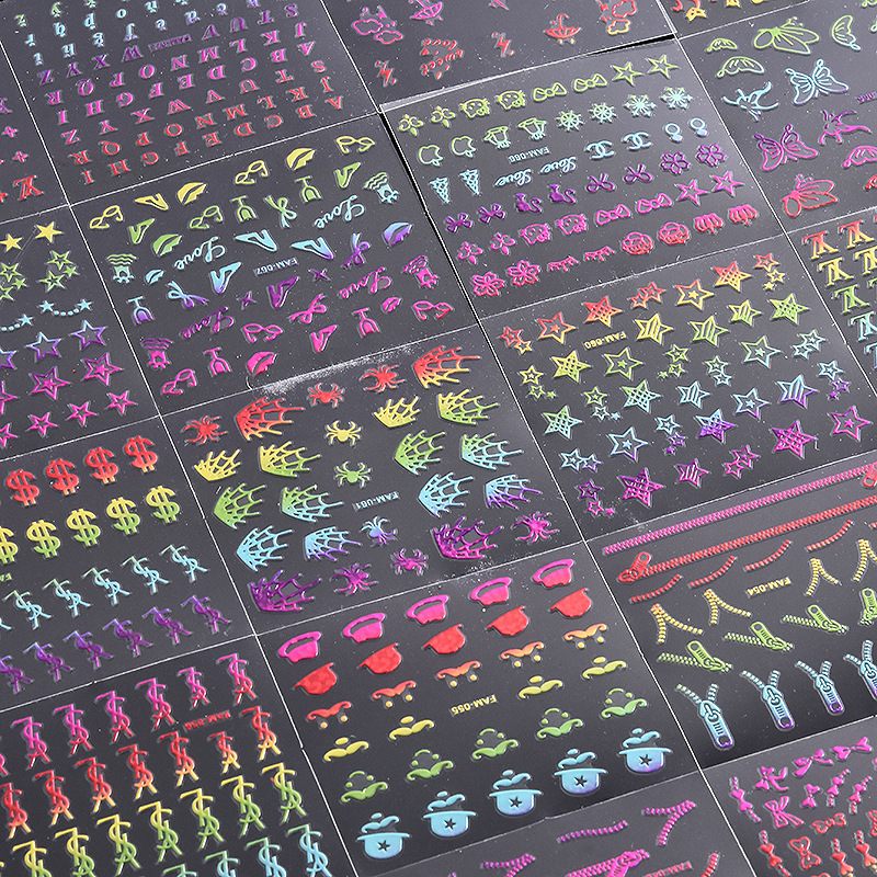 Sexy Manicure Stickers Personalized Fashion Nail Stickers 3D Nail Stickers Letter Big Brand Nail Stickers Nail Stickers Accessories