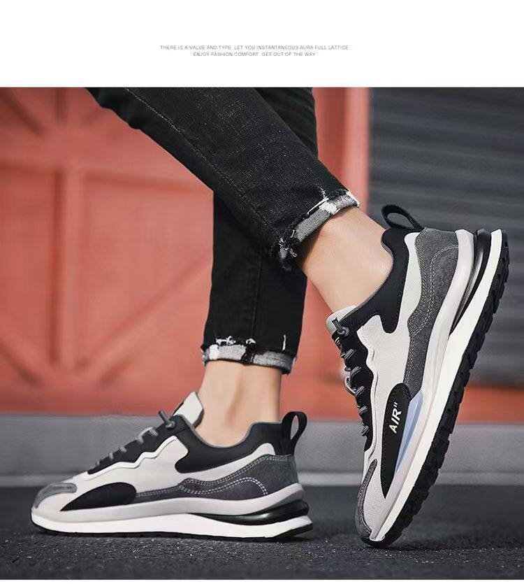 Giày thể thao nam da lì phối lưới đế dày kiểu sneaker thường ngày — H102 màu be, H102 màu trắng, H102 màu xám chi tiết 15