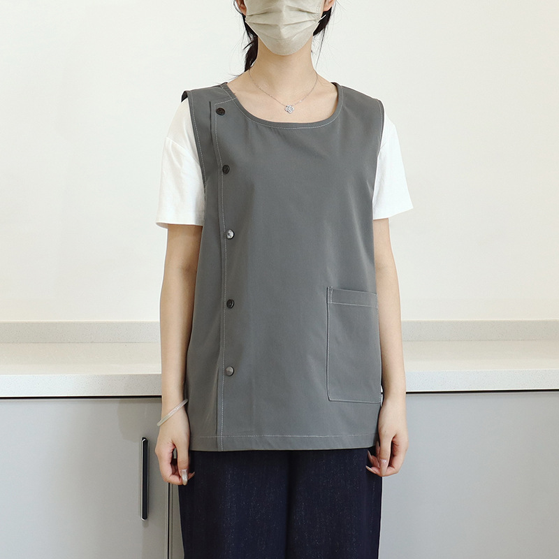 Amazon lona delantal chaleco de trabajo abrigo de mujer café leche tienda de té delantal de cocina impresa logo