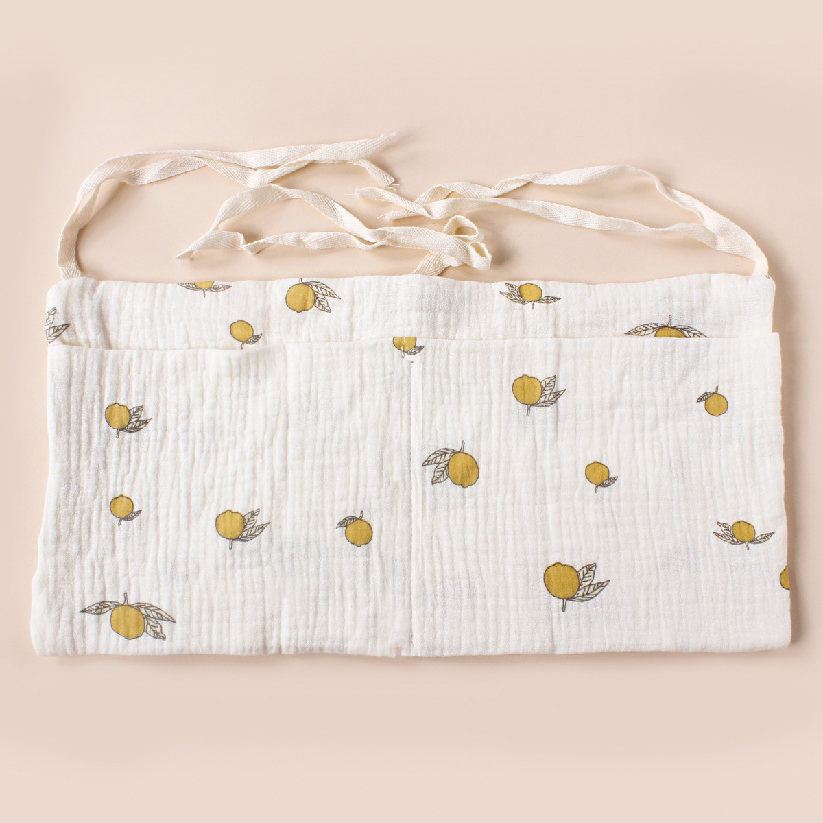 Estilo europeo y americano de doble capa de algodón puro bebé bolsa de almacenamiento de cabecera cochecito de bolsillo doble bolsa colgante impreso bebé botella