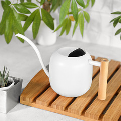 1.2L Stainless Steel Long Spout Watering Can New Household Black and White Plant Pot Flower Watering Can Large Capacity Watering Can