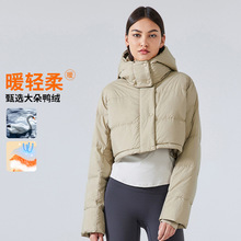 冬季短款可拆卸连帽羽绒服女小个子户外简约百搭加厚外套DAW161