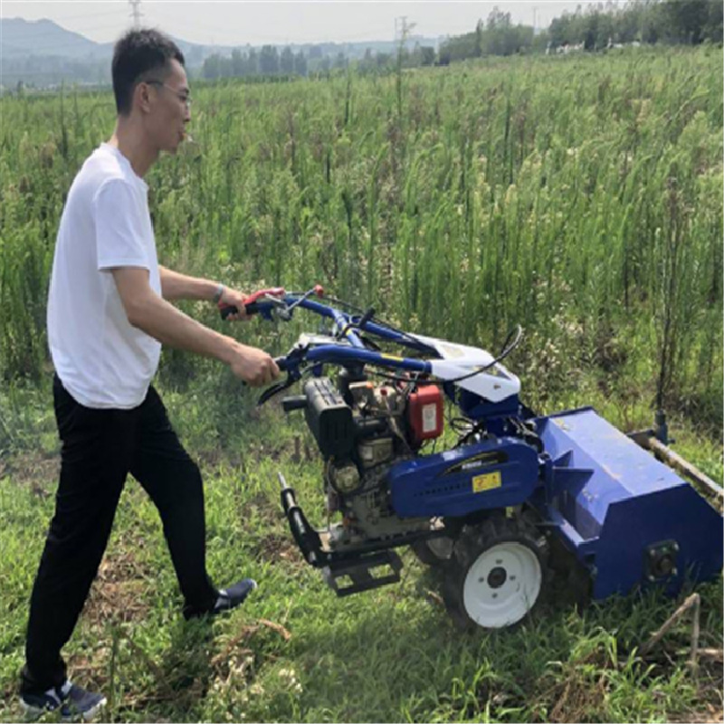 轻便好用自走式果园除草机 甩刀式碎草还田机 九马力柴油割草机