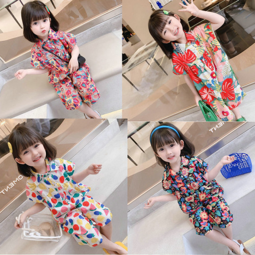 Baby one-piece pants summer 2024 new trendy one-piece clothes thin style stylish girls' clothing Korean style loose tunic