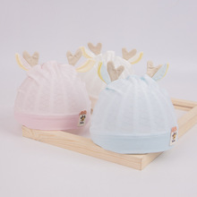新生婴儿帽子春夏薄款胎帽0-3个月6纯棉护卤门夏季初生男童女宝宝