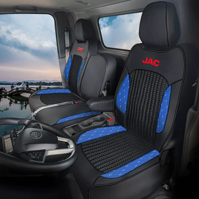 Shuailang Q6H330V6 Light Truck Full | Modelə uyğun (Original) oturacaq örtükləri - leather-ice-silk-black-blue-a-set-of-driver-and-co-pilot