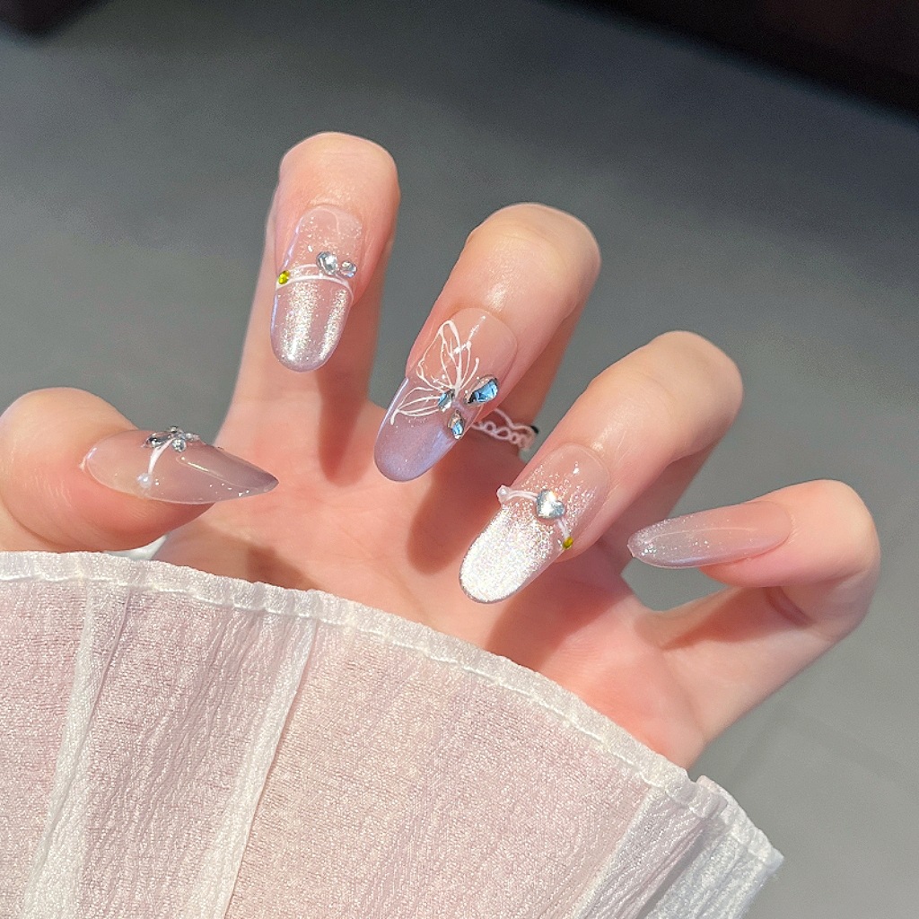 Yarn de estrella suave puro ojo de gato hecho a mano para usar uñas de alto nivel, parches de uñas falsas blanqueadoras, productos terminados de manicure. image 26