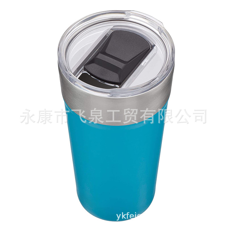 20oz 자동차 컵 병따개 더블 레이어 스테인레스 스틸 진공 컵 대용량 휴대용 자동차 컵 밀짚 컵