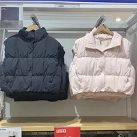Пуховый хлопок короткий жилет жакет женский маленький мужчина короткий жакет 24 осень зима новый 472014