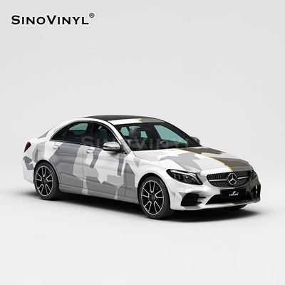 camouflage painting series car color changing: Automotive Film - 152-18m-black-and-white-double-camouflage