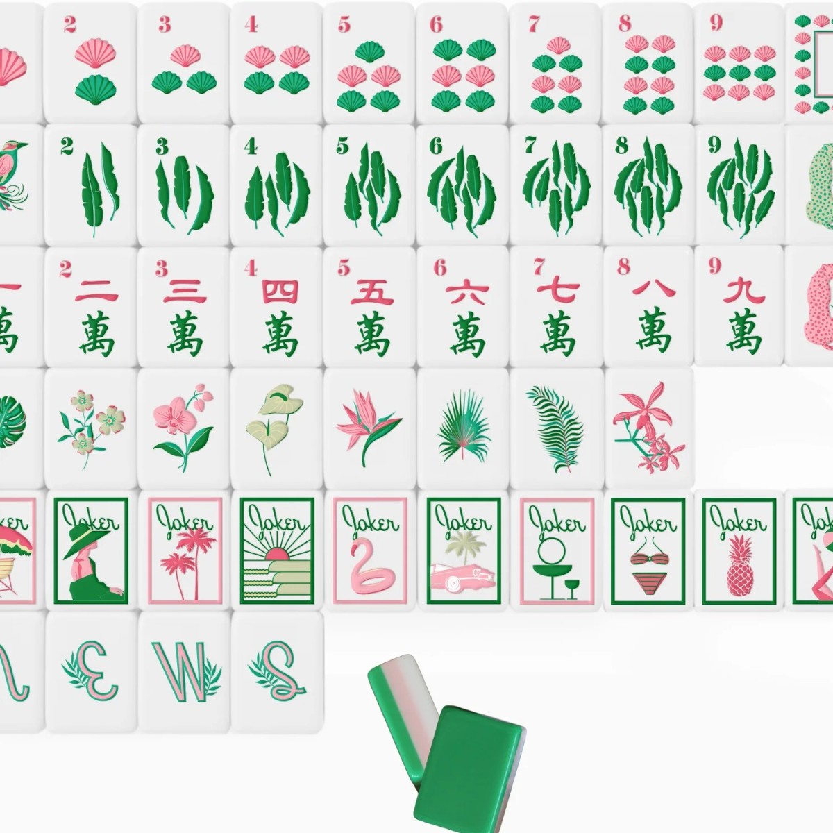 American-Style Mahjong Factory in the Usa, Acrylic Four-Layer Wholesale Mahjong 36mm Trader, High-Quality Kingfisher