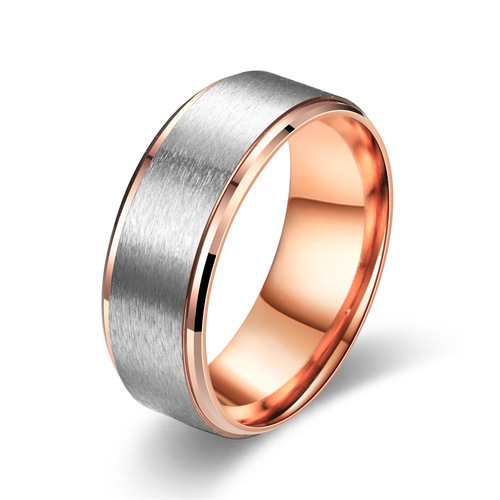  European and American fashionable personalized 8MM two-color aperture ring personalized tail ring manufacturer direct sale