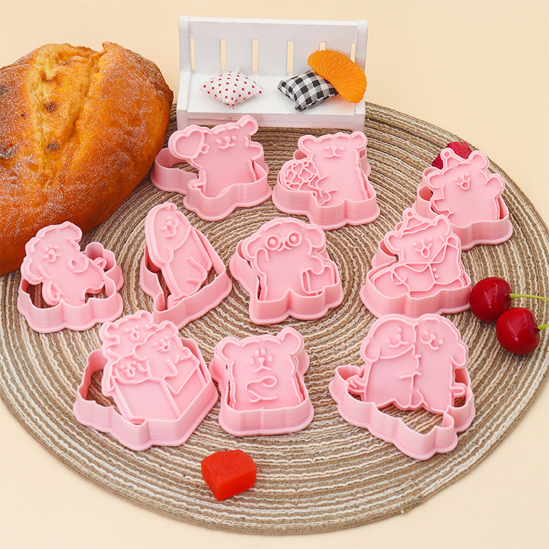 Molde para galletas con forma de cachorro y dibujo de línea, con patrón de dibujos animados en 3D, herramienta realista para hacer galletas de mantequilla DIY. image 4