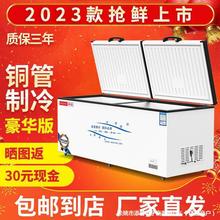 2023新款家用商用大冰柜 卧式商用节能冷柜冷冻柜单温双温冷藏柜