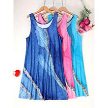 H 37904 Marbled Print Sleeves Dress ӡ������ȹ �羳�W