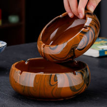 复古陶瓷烟灰缸客厅轻奢办公室茶桌大号烟缸复古家用烟缸厂家