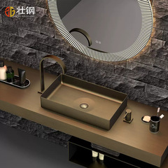 Chinese-style villa high-end metal stainless steel antique bronze retro imitation antique bathroom sink basin washbasin