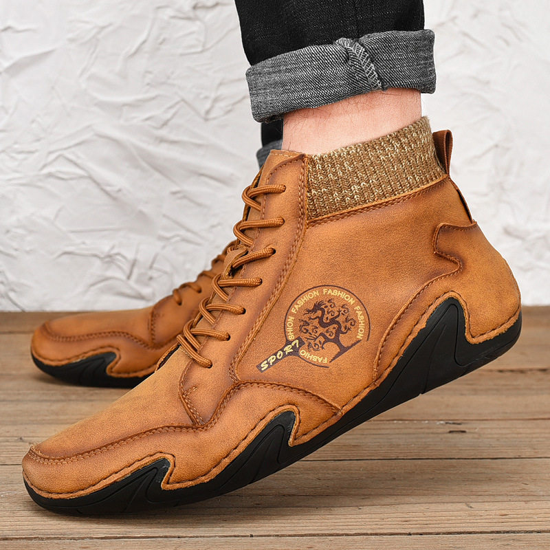 Giày bốt Martin nam cổ trung, đế thấp, thời trang casual, giữ ấm — 8898 Màu nâu, 8898 kaki, 8898 màu đen, 8898 xanh quân đội