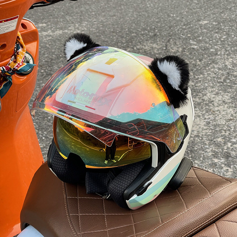 Battery car helmet decoration cat ears beast ear motorcycle ski helmet universal quick release cat ear accessories wholesale