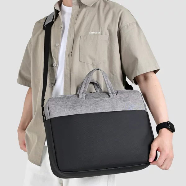 Cross-Border 15.6inch Portable Laptop Bag, Men's Business Briefcase, Multi-Functional Commuter Shoulder Crossbody Bag