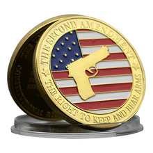 手枪硬币 美国宪法第二修正案挑战硬币收藏 金属奖章收藏礼物