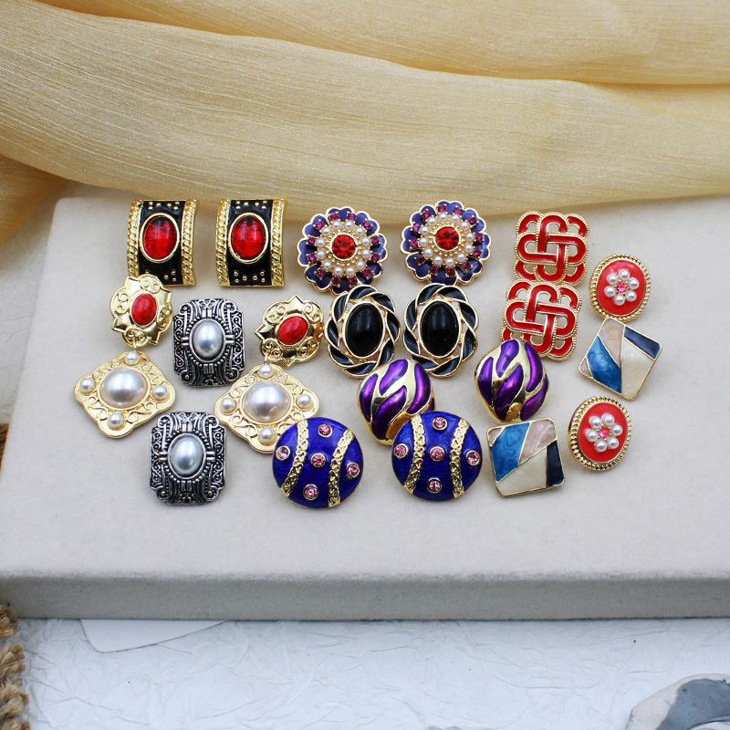 51-100 s vintage pearl court earrings purple lavender enamel flower earrings foreign trade new earrings 51-100 s vintage pearl court earrings purple lavender enamel flower earrings foreign trade new earrings