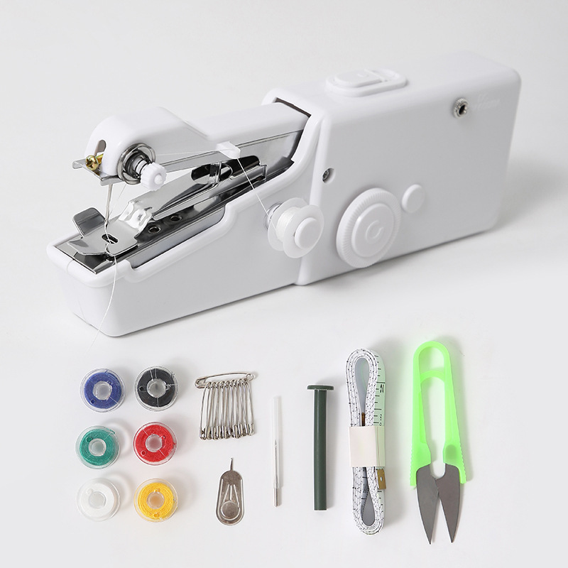 ハンドヘルド電動ミシン多機能家庭用ポータブルミニ小型シンプルな DIY エッジトリミング手動テーラーマシン|undefined