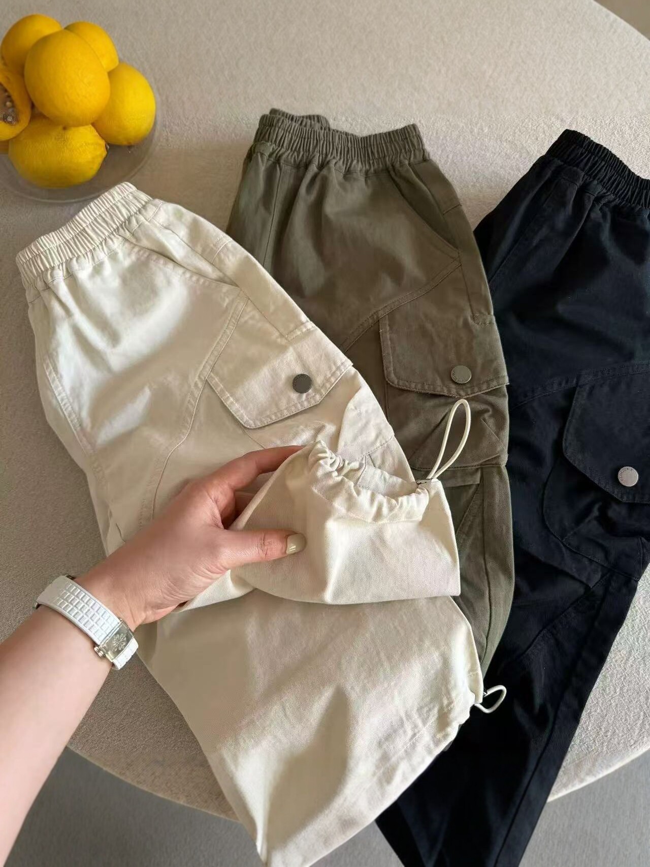 Solid color children's summer casual trousers for leisure for boys