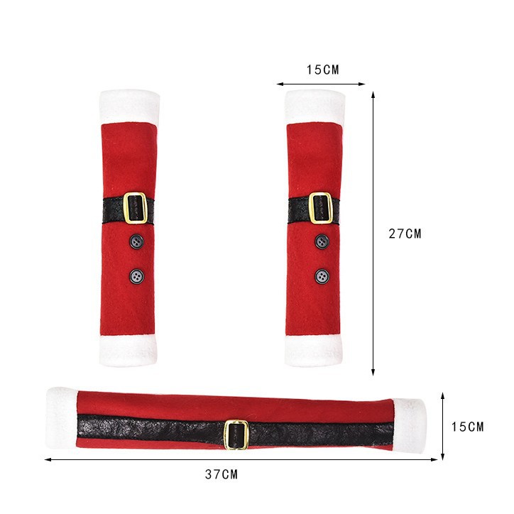 Decoración de Navidad guantes de mano de tela de lana para refrigerador guantes de mano de puerta para uso doméstico guantes de protección de microondas