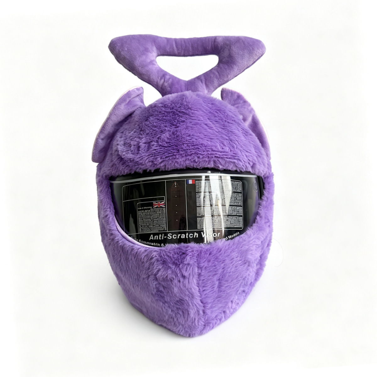 Teletubbies plush helmet cover for outdoor cycling, scratch-resistant helmet cover, funny and unique motorcycle helmet cover