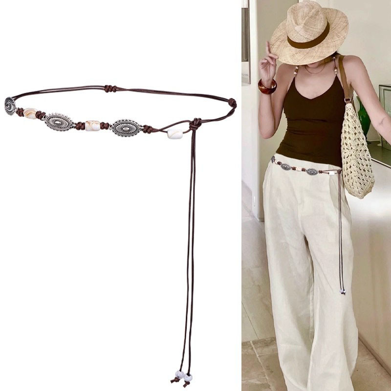 Bohemian Ethnic Style Braided Waist Rope Belt Women's Waist Chain Accessories Decorative Dress High-End Belt Bohemian Ethnic Style Braided Waist Rope Belt Women's Waist Chain Accessories Decorative Dress High-End Belt