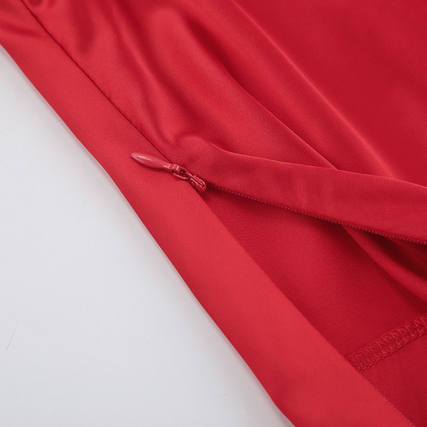 Elegante rode satijnen fishtail rok voor dames feestkleding_voghion.com
