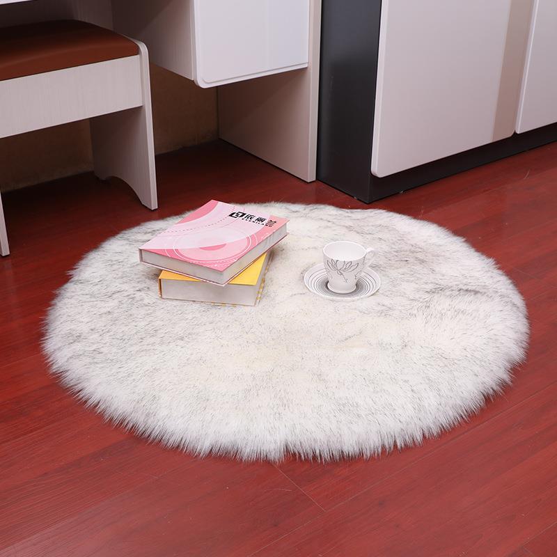 Car Carpet, Other Wool Carpet Floor - white-gray-tip-diameter-30cm-round