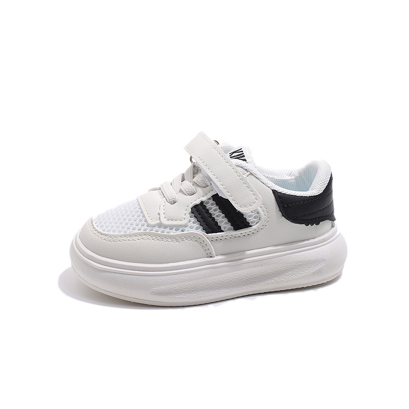 Zapatos de verano para niños 2025, zapatillas con recortes, malla única, zapatos blancos para niños, zapatos transpirables para bebés niñas, zuecos casuales.