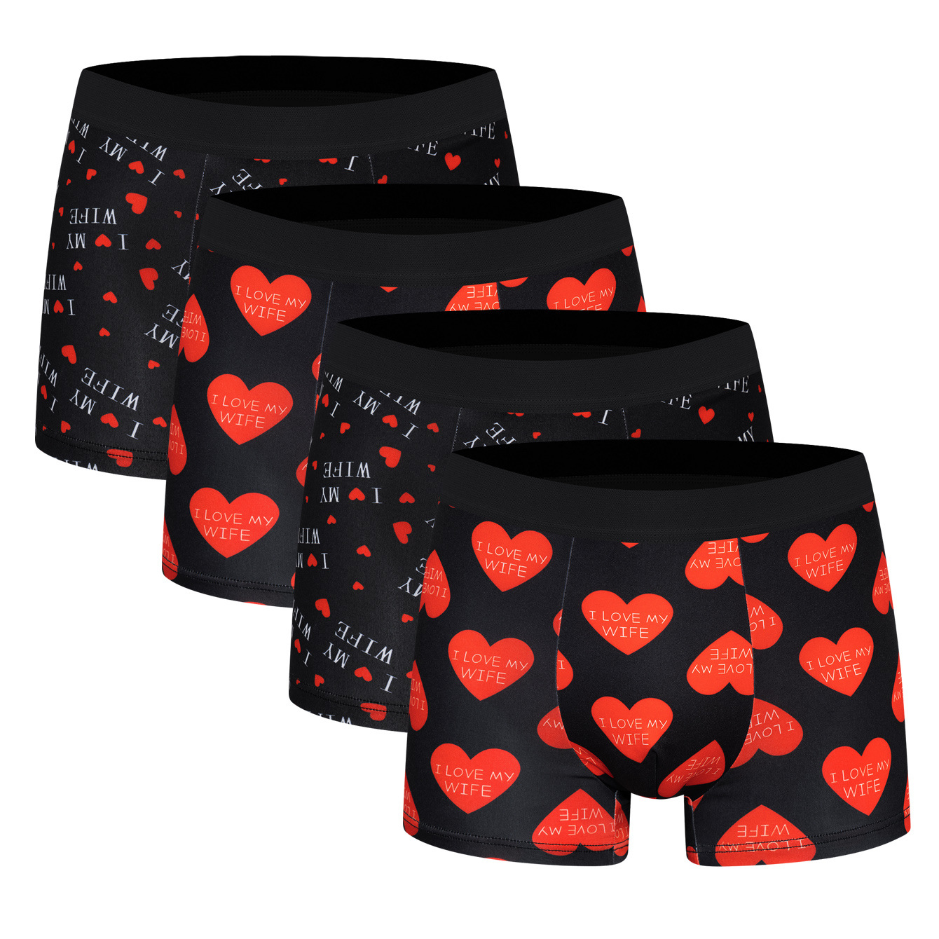 Boxers respirants pour hommes, taille mi-haute, imprimés, en coton et polyester, pour un confort décontracté au quotidien_voghion.com