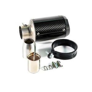 51mm inlet motorcycle full carbon fiber modified exhaust pipe with CNC black tail, universal model