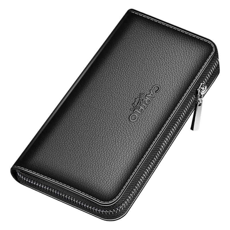 One-piece delivery new handbag men's wallet long new trendy men's clutch clip zipper youth clutch