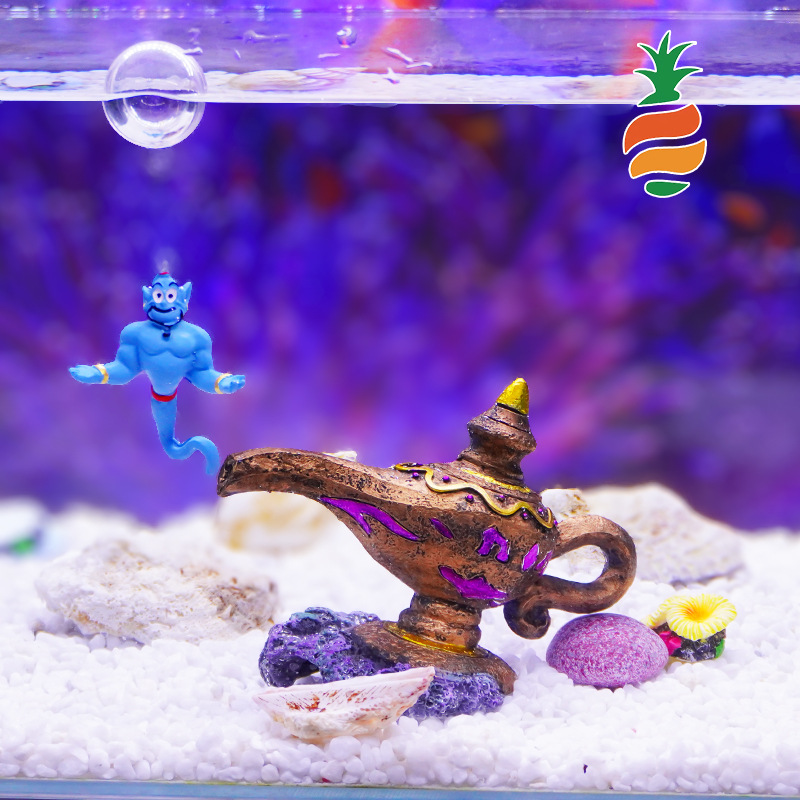 Artesanía de resina simulación Aridin lámpara mágica diablo monstruo reptil pecera paisajismo acuario decoración decoración