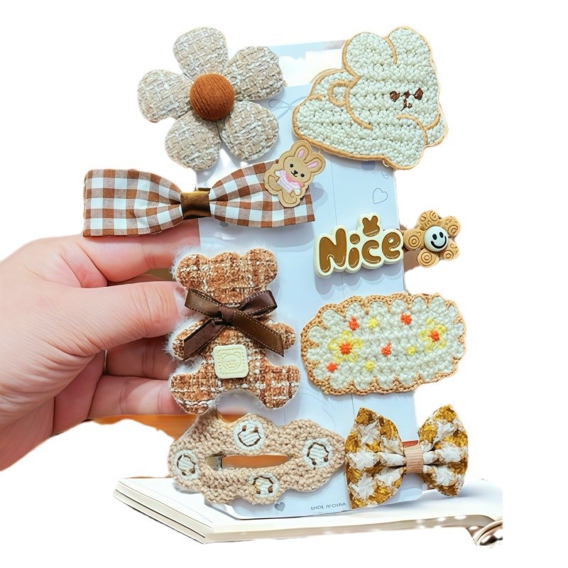 Niños peluche clip de cabello otoño invierno niñas clip de cabello lindas niñas bebés 2023 nuevo conjunto de accesorios para el cabello
