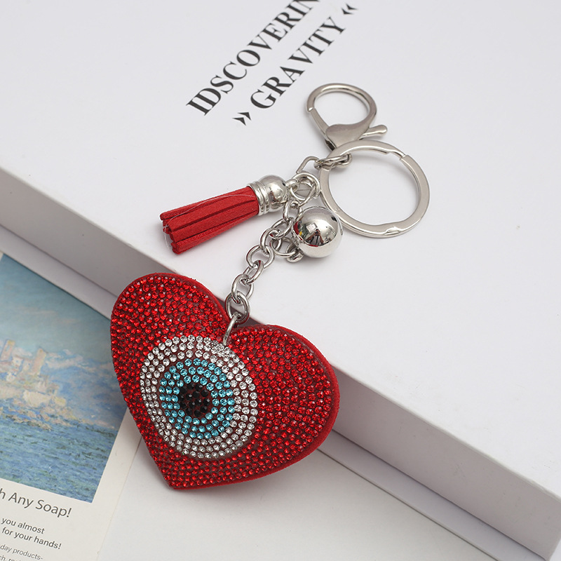 35g Weight Casual Retro Devil's Eye Heart Shape Alloy Plating Unisex Keychain