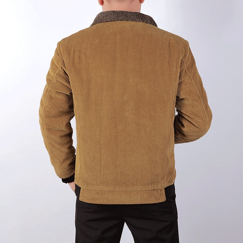 Keep warm comfortable winter corduroy down jacket for leisure, 2019, oversize, for middle age
