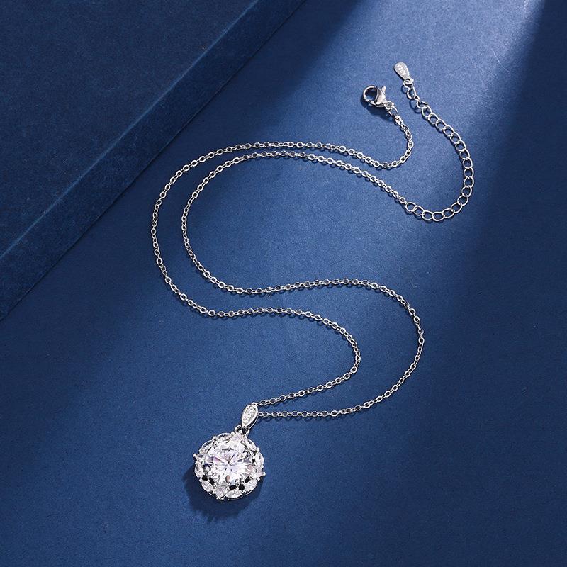 사운드 라이브 실버 도금 5 캐럿 대형 다이아몬드 비둘기 달걀 펜던트 럭셔리 시뮬레이션 MOISSANITE 목걸이 여성용 보석 도매