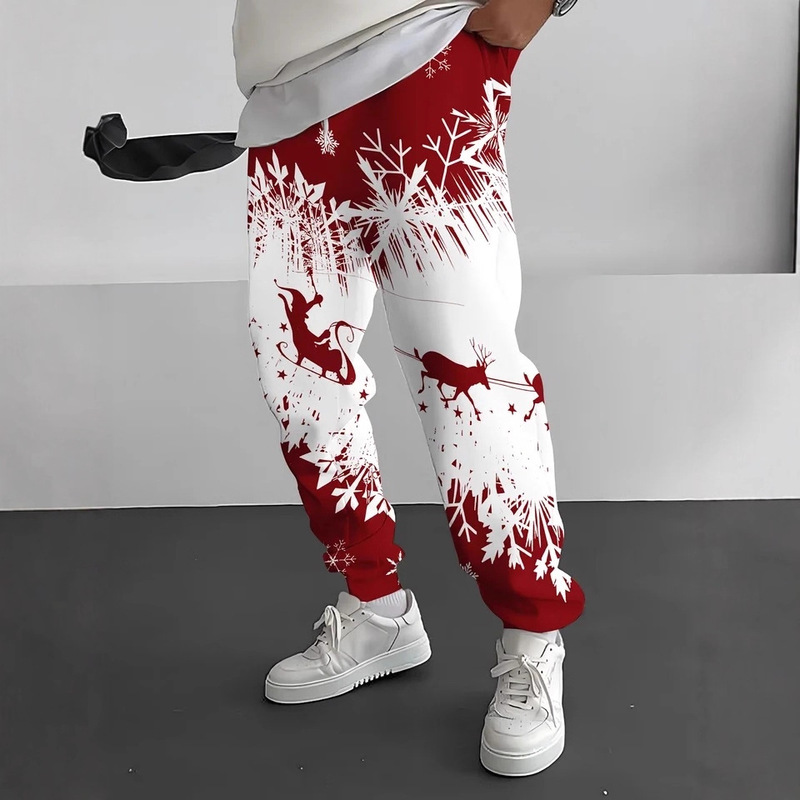 Cross-Border New Christmas 3D Digital Printing Men's and Women's Sweatpants Santa Claus Straight Long Loose Casual Pants Cross-Border New Christmas 3D Digital Printing Men's and Women's Sweatpants Santa Claus Straight Long Loose Casual Pants